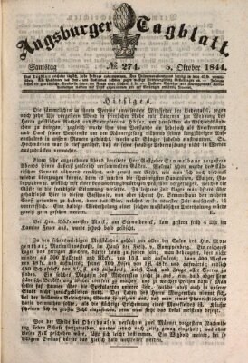 Augsburger Tagblatt Samstag 5. Oktober 1844