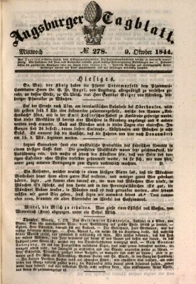 Augsburger Tagblatt Mittwoch 9. Oktober 1844