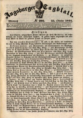 Augsburger Tagblatt Mittwoch 23. Oktober 1844