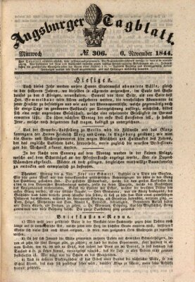 Augsburger Tagblatt Mittwoch 6. November 1844