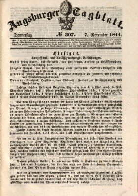 Augsburger Tagblatt Donnerstag 7. November 1844