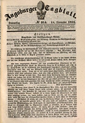 Augsburger Tagblatt Donnerstag 14. November 1844