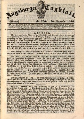 Augsburger Tagblatt Mittwoch 20. November 1844