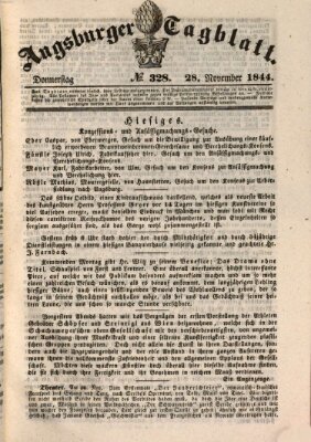 Augsburger Tagblatt Donnerstag 28. November 1844