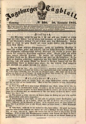 Augsburger Tagblatt Samstag 30. November 1844