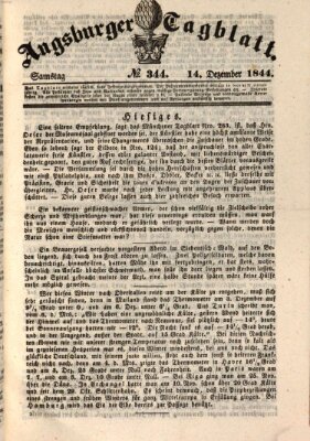 Augsburger Tagblatt Samstag 14. Dezember 1844