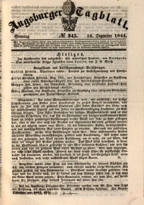 Augsburger Tagblatt Sonntag 15. Dezember 1844