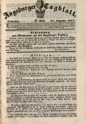 Augsburger Tagblatt Donnerstag 26. Dezember 1844