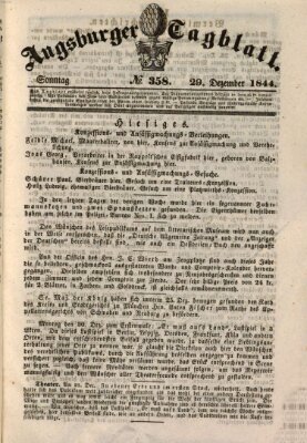 Augsburger Tagblatt Sonntag 29. Dezember 1844