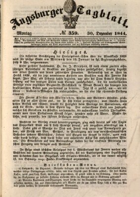 Augsburger Tagblatt Montag 30. Dezember 1844