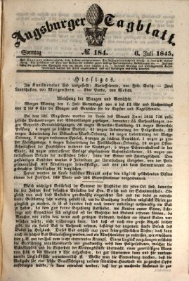 Augsburger Tagblatt Sonntag 6. Juli 1845