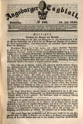 Augsburger Tagblatt Donnerstag 10. Juli 1845