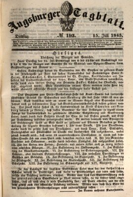 Augsburger Tagblatt Dienstag 15. Juli 1845