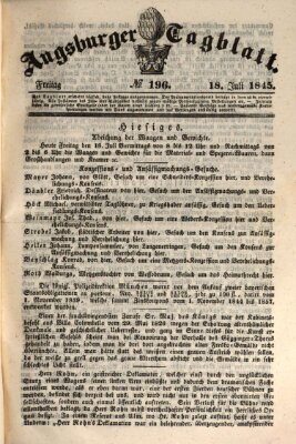 Augsburger Tagblatt Freitag 18. Juli 1845