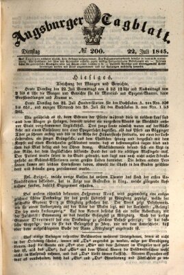 Augsburger Tagblatt Dienstag 22. Juli 1845