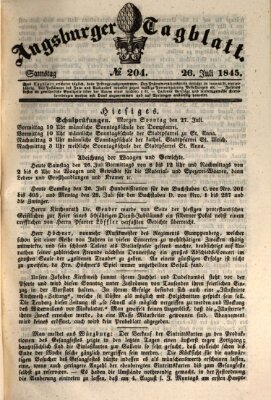 Augsburger Tagblatt Samstag 26. Juli 1845