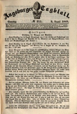 Augsburger Tagblatt Samstag 2. August 1845