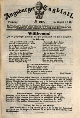 Augsburger Tagblatt Samstag 9. August 1845