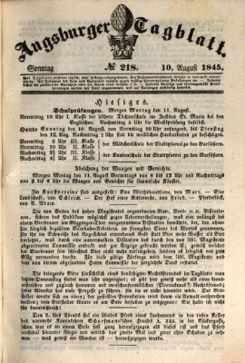 Augsburger Tagblatt Sonntag 10. August 1845