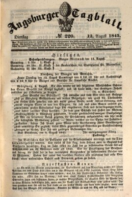 Augsburger Tagblatt Dienstag 12. August 1845