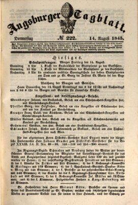 Augsburger Tagblatt Donnerstag 14. August 1845