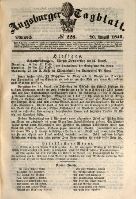 Augsburger Tagblatt Mittwoch 20. August 1845