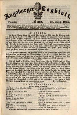 Augsburger Tagblatt Samstag 23. August 1845