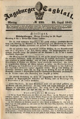 Augsburger Tagblatt Montag 25. August 1845