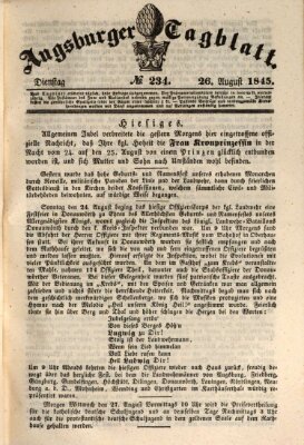 Augsburger Tagblatt Dienstag 26. August 1845