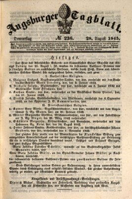 Augsburger Tagblatt Donnerstag 28. August 1845