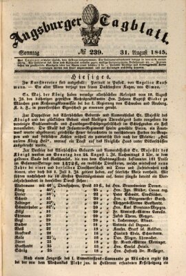 Augsburger Tagblatt Sonntag 31. August 1845