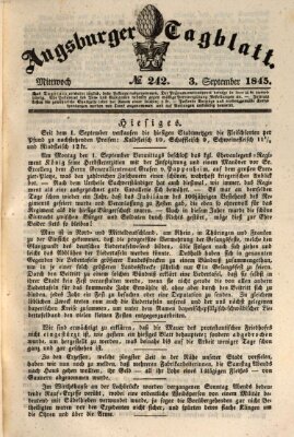 Augsburger Tagblatt Mittwoch 3. September 1845