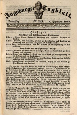 Augsburger Tagblatt Donnerstag 4. September 1845