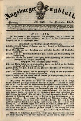 Augsburger Tagblatt Sonntag 14. September 1845