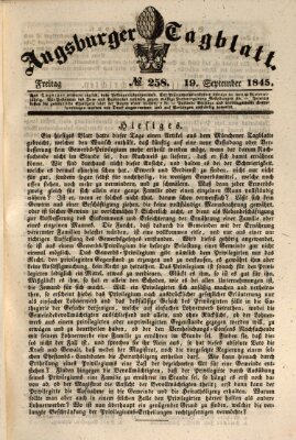 Augsburger Tagblatt Freitag 19. September 1845