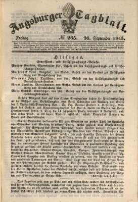 Augsburger Tagblatt Freitag 26. September 1845