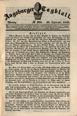 Augsburger Tagblatt Montag 29. September 1845