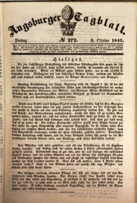 Augsburger Tagblatt Freitag 3. Oktober 1845