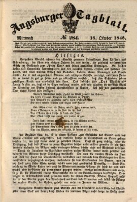 Augsburger Tagblatt Mittwoch 15. Oktober 1845