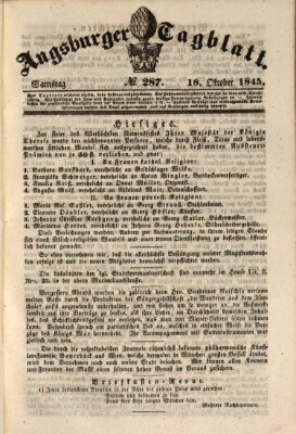 Augsburger Tagblatt Samstag 18. Oktober 1845