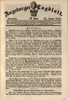 Augsburger Tagblatt Donnerstag 23. Oktober 1845