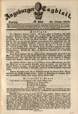 Augsburger Tagblatt Samstag 25. Oktober 1845