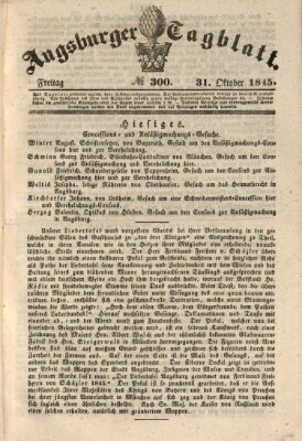 Augsburger Tagblatt Freitag 31. Oktober 1845