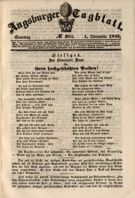 Augsburger Tagblatt Samstag 1. November 1845