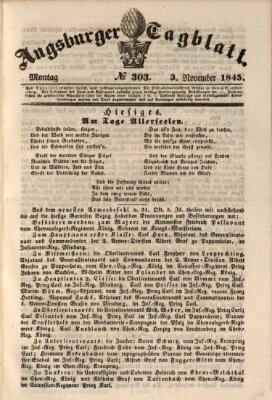 Augsburger Tagblatt Montag 3. November 1845