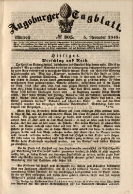 Augsburger Tagblatt Mittwoch 5. November 1845