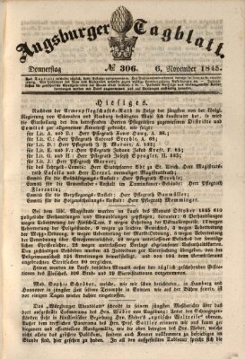 Augsburger Tagblatt Donnerstag 6. November 1845