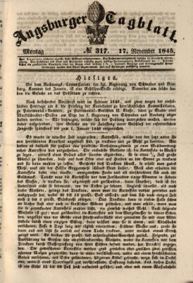 Augsburger Tagblatt Montag 17. November 1845