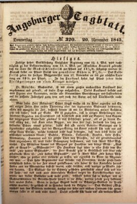 Augsburger Tagblatt Donnerstag 20. November 1845