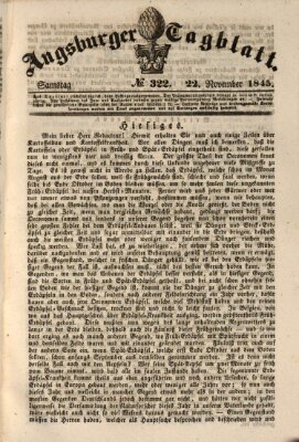 Augsburger Tagblatt Samstag 22. November 1845